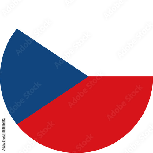 Czech Republic circular flag icon design