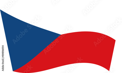 Waving Czech flag icon for national pride