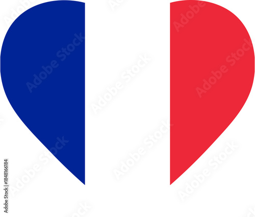 France heart shaped flag symbol vector