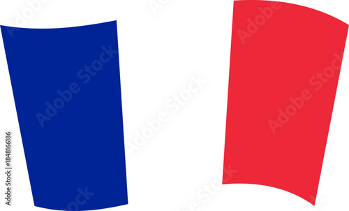Curved french flag segments vector icon