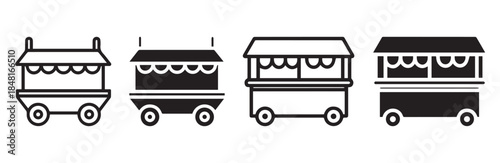 Food Cart Icon Vector Illustration for Street Food, Snacks, and Mobile Business Design