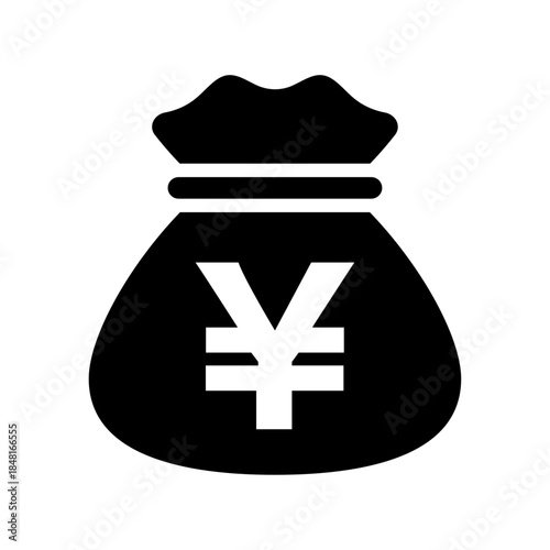 円マーク入りマネーバッグのソリッドアイコン /Yen Money Bag Solid Icon