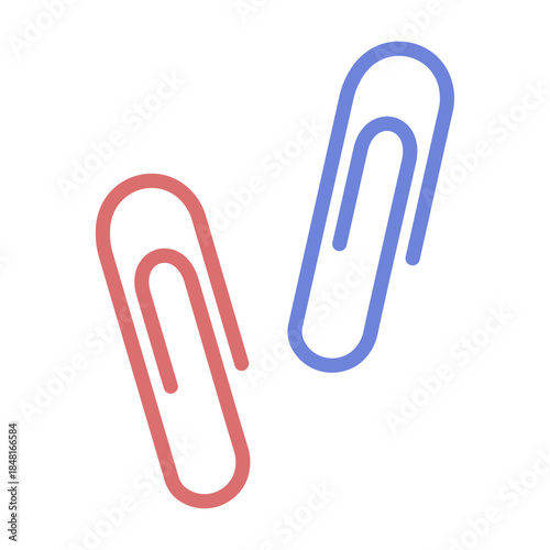 カラーのペーパークリップアイコン /Color Paper Clip Flat Icon