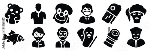 set of dengue fever silhouette icon vector illustration isolated on white background