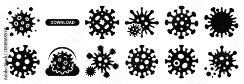 set of infectious disease silhouette icon vector illustration isolated on white background