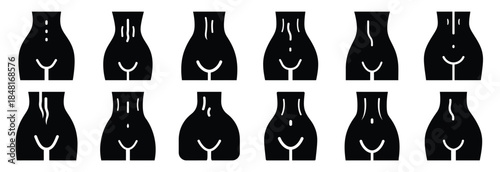 set of indigestion silhouette icon vector illustration isolated on white background