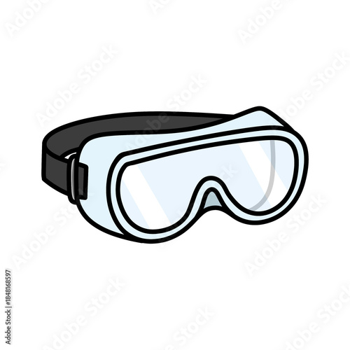 Photos Chemist Safety Goggles for Laboratory, Cartoon PNG Illustration.