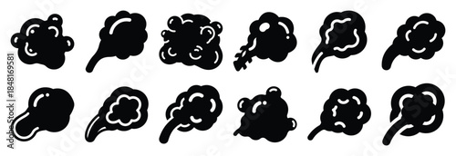 set of tumor silhouette icon vector illustration isolated on white background