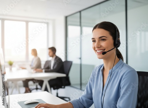 Professional call center operator assisting customers online, representing reliable and responsive customer support.