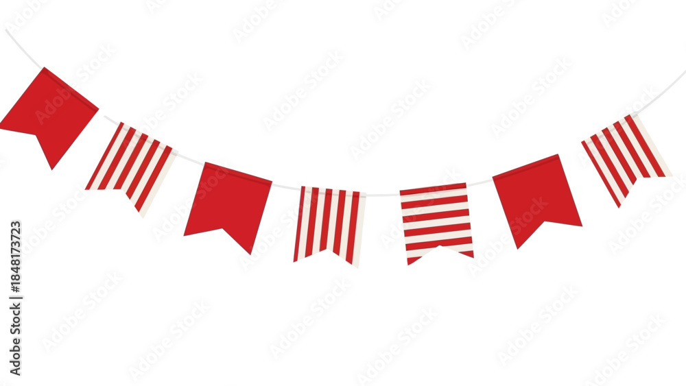 Obraz premium Red Party Bunting Flags Decoration