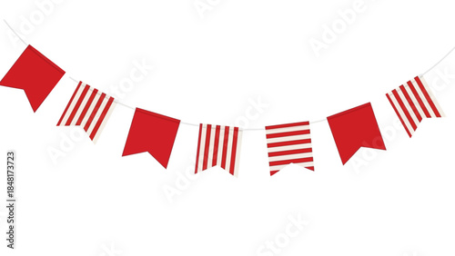 Red Party Bunting Flags Decoration