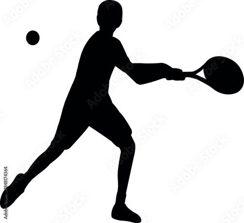 a tennis player body silhouette vector