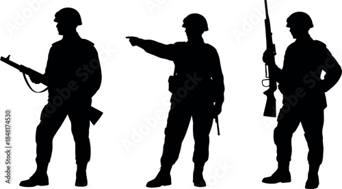 Soldiers in Action Silhouettes