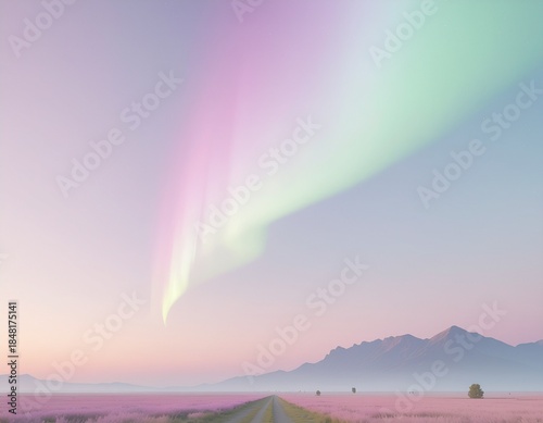 aurora borealis over the mountains, sunset over the mountains, abstract background with colorful lights, abstract light background, abstract colorful background