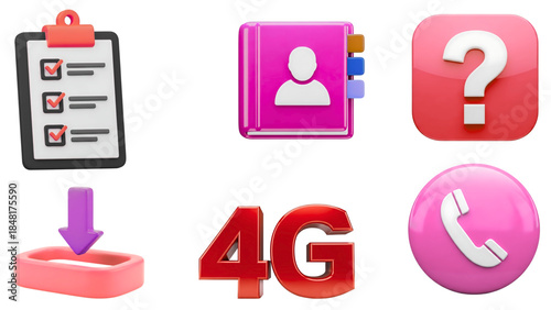 Collection of mobile application icons for user interface