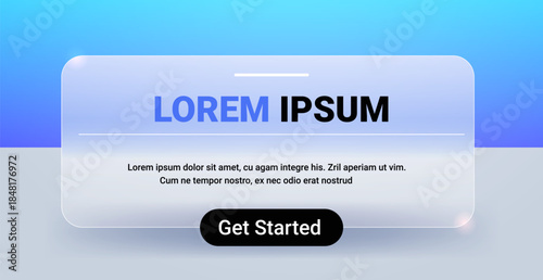 Rectangular rounded panel for application menu or abstract presentation template. Blue vector web interface mockup