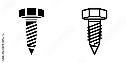 vector illustration of a set of bolt