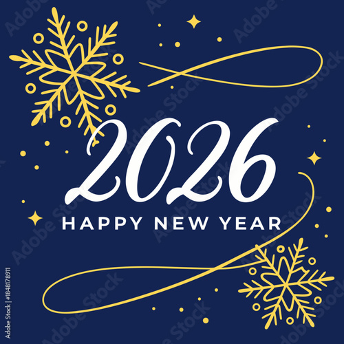 Happy New Year 2026 Square creative Greeting card 