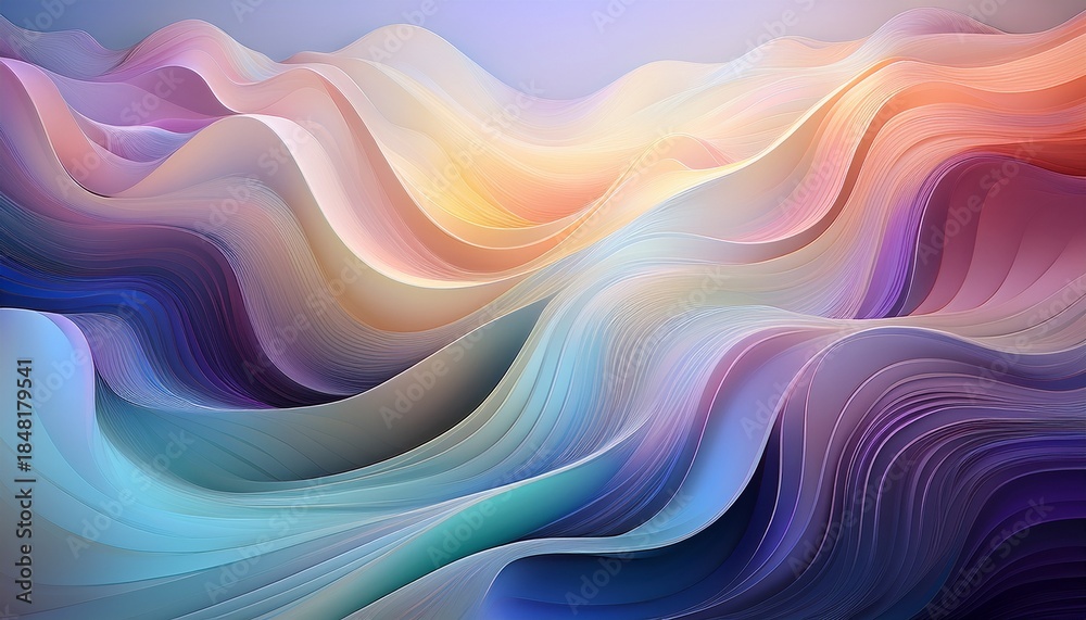 Obraz premium a modern abstract piece with soft gradients and flowing lines bringing a serene and elegant atmosphere to any contemporary space