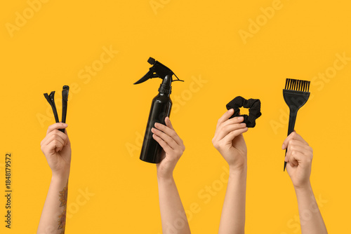 Female hands with different...