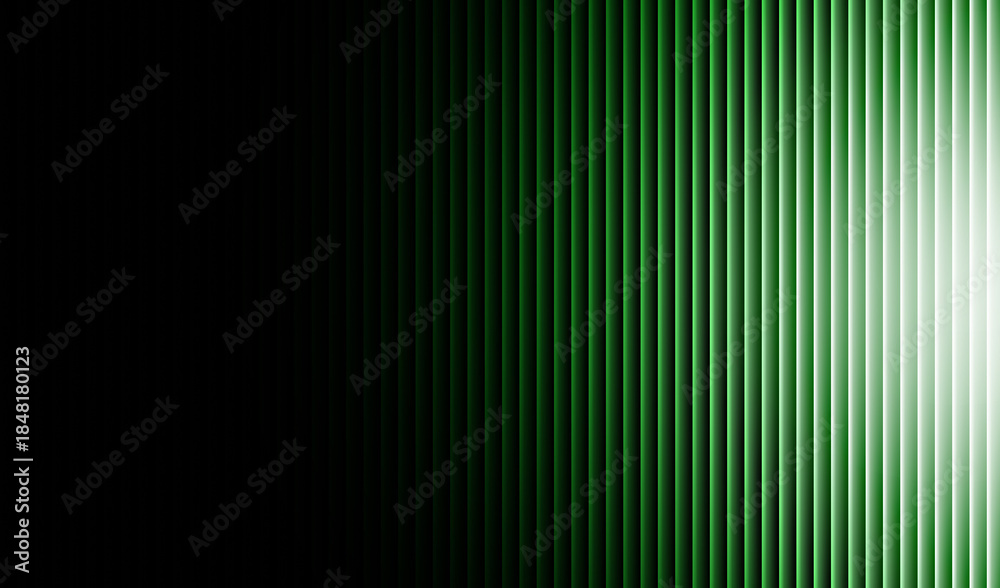Foto Abstract vertical green light gradient background featuring repeating parallel l