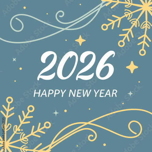 Happy New Year 2026 Square creative Greeting card 