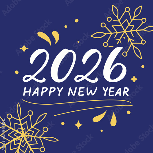 Happy New Year 2026 Square creative Greeting card 