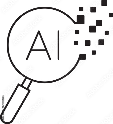 Magnifying glass with aluminum symbol