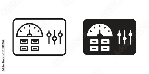 Admin panel icon for website, thin line icons. vector logo design