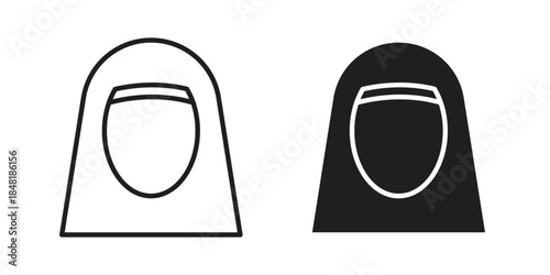 Arab woman icon for website, thin line icons. vector logo design