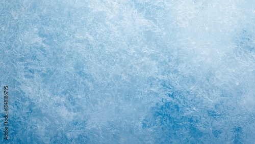 Frozen ice texture background. Blue cold cracked surface banner. Frost effect design.