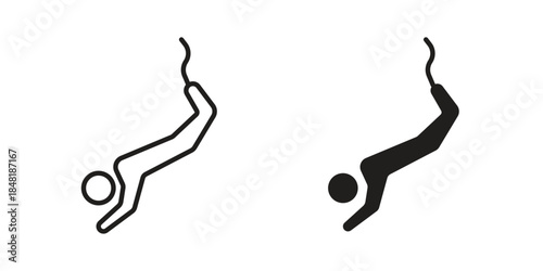 Bungee jumping icon for website, thin line icons. vector logo design