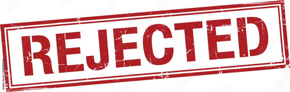 Foto Rejected stamp on white background
