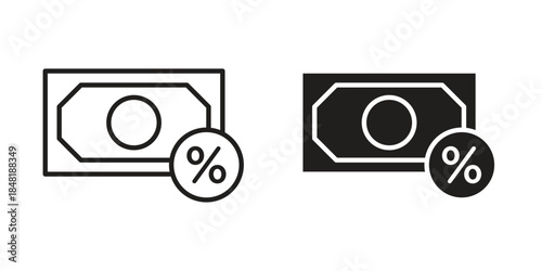 Commission icon for website, thin line icons. vector logo design