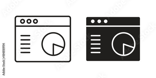 CRM icon for website, thin line icons. vector logo design