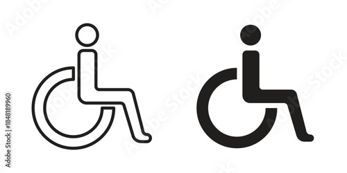 Disabled icon for website, thin line icons. vector logo design