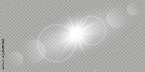Soft Glowing Light Spot Effect on Transparent Background