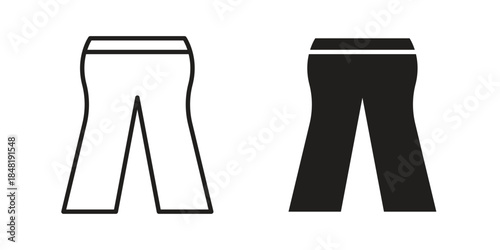 Flare pants icon for website, thin line icons. vector logo design