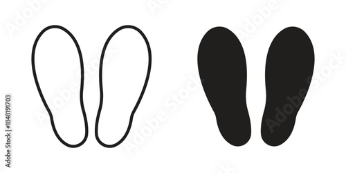 Footprint icon for website, thin line icons. vector logo design