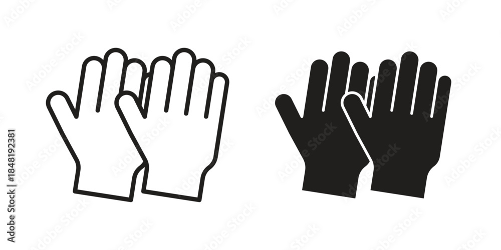 Obraz premium Gloves icon for website, thin line icons. vector logo design