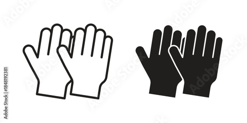Gloves icon for website, thin line icons. vector logo design