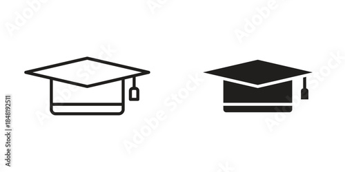Graduated icon for website, thin line icons. vector logo design