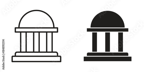 Government icon for website, thin line icons. vector logo design