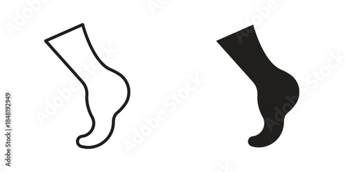 Foot side view icon for website, thin line icons. vector logo design