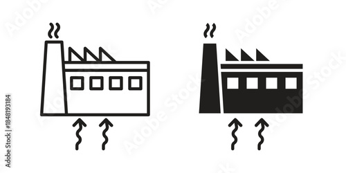 Geothermal Energy icon for website, thin line icons. vector logo design