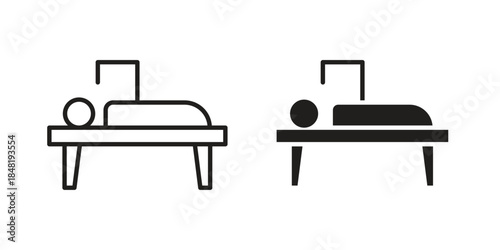 Hospitalized icon for website, thin line icons. vector logo design