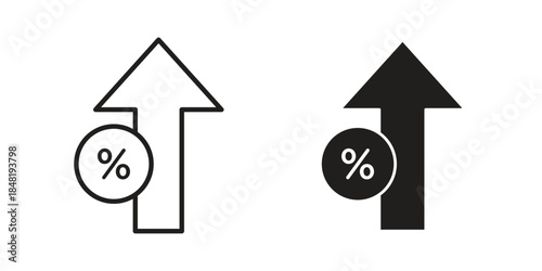 Increase rate icon for website, thin line icons. vector logo design