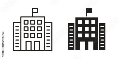 Institute icon for website, thin line icons. vector logo design