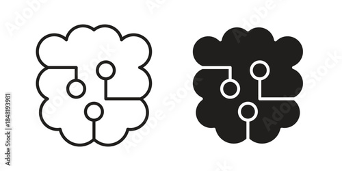 Intelligence icon for website, thin line icons. vector logo design