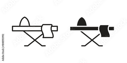 Iron board icon for website, thin line icons. vector logo design